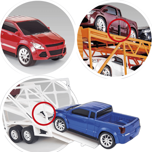 Caminhão Diamond Truck Cegonheira c/ 4 Pick Ups - Roma Jensen